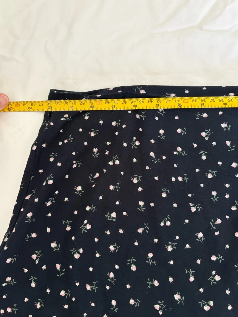 Brandy Melville Black Mini Wrap Skirt with Pink Floral Print One Size EUC